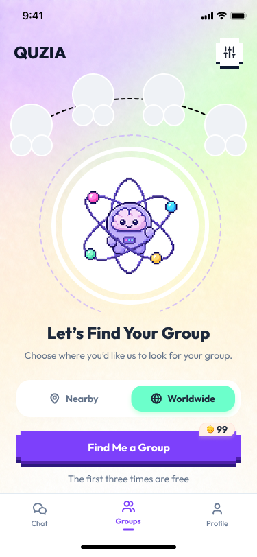 Group discovery screen