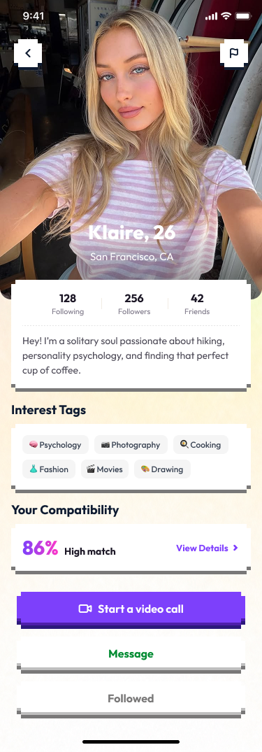 Profile screen